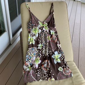 Pre-loved brown Y2K vintage brown floral dress